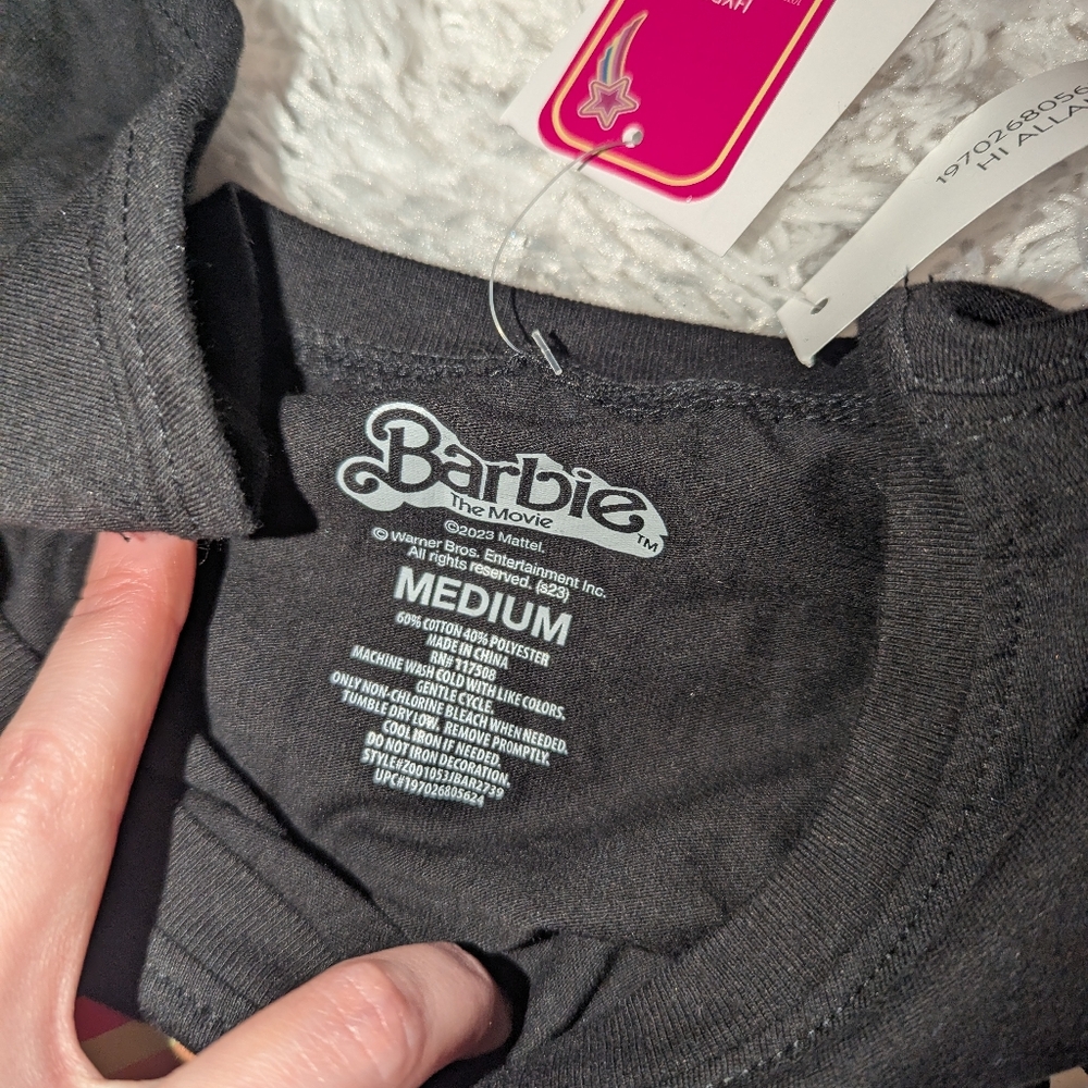 Nwt Barbie The Movie Women's Short Sleeve Hi, Allan! T-Shirt black - Picture 4 of 4